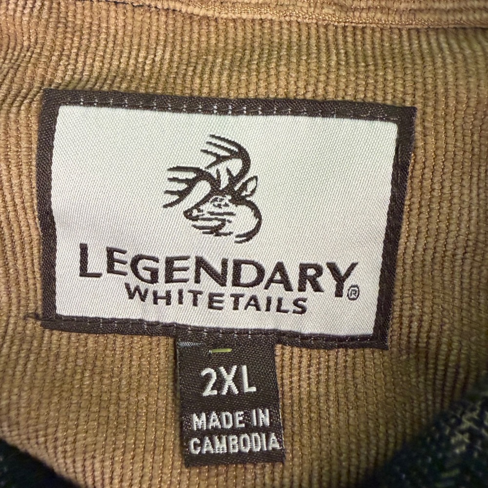 Legendary Whitetails Mens XL Shirt Flannel Red Green Plaid Corduroy Trim‎ - Picture 4 of 12